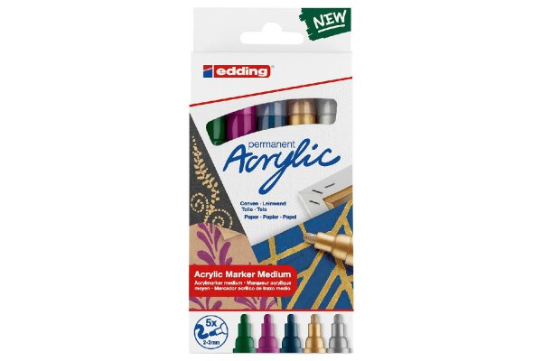 EDDING Acrylic Marker 5100 medium festlich 5Stück