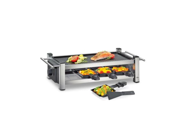 KÜCHENPROFI Raclette Taste8 Grillplatte wendbar 8 Pfännchen