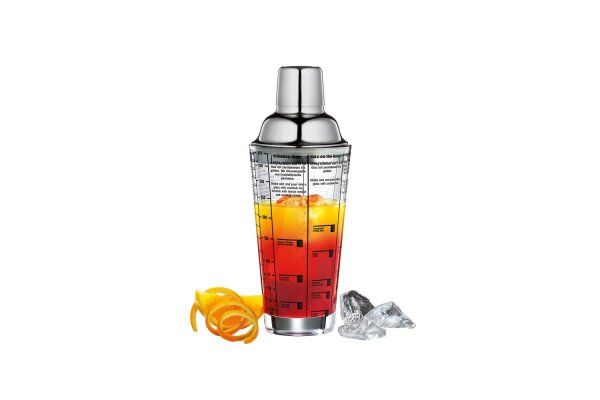 CILIO Cocktailshaker mit Rezepten Glas