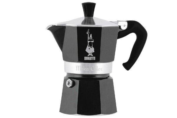 BIALETTI Espressokocher Moka Express Color 3 Tassen schwarz