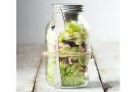 KILNER Food on the go Glas 1l mit Dressing/Saucen Einsatz