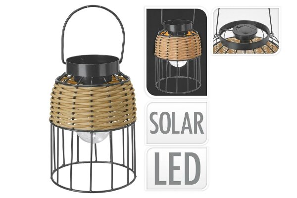 Solar Laterne Metall Rattan Zumoo