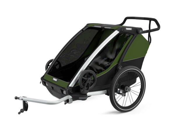 THULE Kinderanhänger "Chariot Cab 2"  ei aluminium / zypressengrün