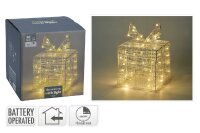 LED Deko Geschenk mit 30 LEDs Batterie Timer 16x16x16,5cm