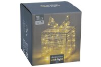 LED Deko Geschenk mit 30 LEDs Batterie Timer 16x16x16,5cm