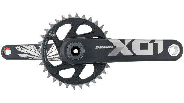 SRAM Kettenradgarnitur "X01 Eagle" 1-fac 32 Zähne, Super Boost+, 165 mm Kurbellänge, Kettenlinie 56,5 mm, lunar polar