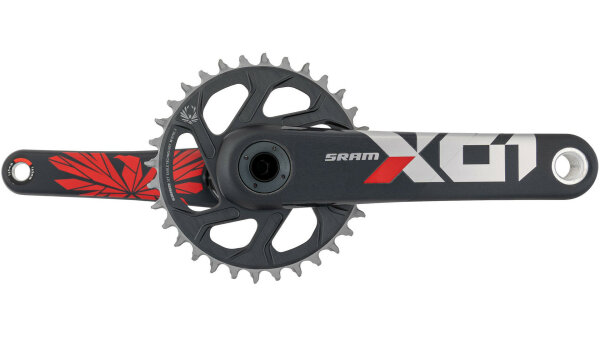 SRAM Kettenradgarnitur "X01 Eagle" 1-fac 32 Zähne, Super Boost+, 165 mm Kurbellänge, Kettenlinie 56,5 mm, lunar oxy rot