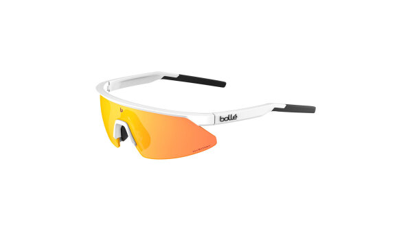 BOLLÉ Sportbrille "Micro Edge" Größe Med white matte, Scheibe Phantom brown red, Cat. 2-3, hochfestes NXT-Glas, photochromatisch, erhöhter Kontrast, beste optische Klarheit, 100 % UV-Schutz