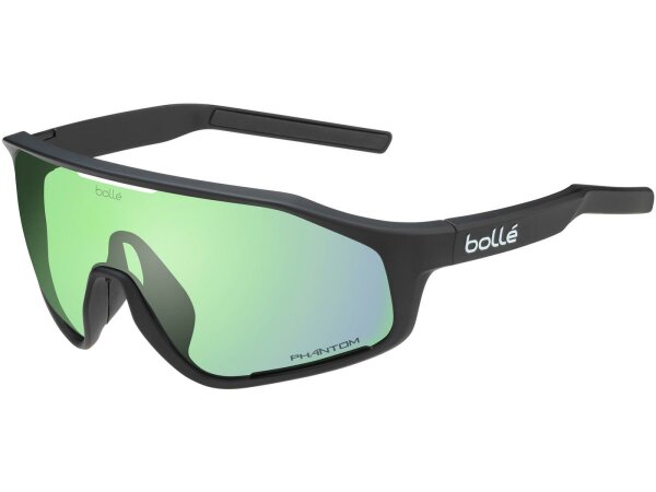 BOLLÉ Sportbrille "Shifter" Größe Medium black matte, Scheibe Phantom clear green, Cat. 1-3, hochfestes NXT-Glas, photochromatisch, erhöhter Kontrast, beste optische Klarheit, 100 % UV.-Schutz