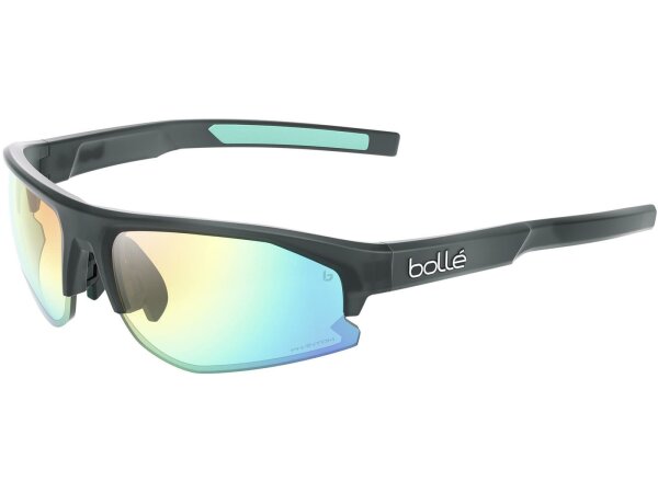 BOLLÉ Sportbrille "BOLT 2.0 S" Größe Sma Anti-Fog Antibeschlags-Beschichtung crystal black matte, Gläser Phantom Clear Green, Cat. 1-3, hochfestes NXT-Glas, photochromatisch, erhöhter Kontrast, beste optische Klarheit, 100 % UV-Schutz