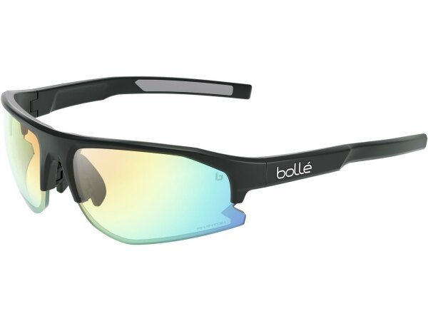 BOLLÉ Sportbrille "Bolt 2.0" Größe Mediu Anti-Fog Antibeschlags-Beschichtung black matte, Gläser Phantom Clear Green, Cat. 1-3, hochfestes NXT-Glas, photochromatisch, erhöhter Kontrast, beste optische Klarheit, 100 % UV-Schutz