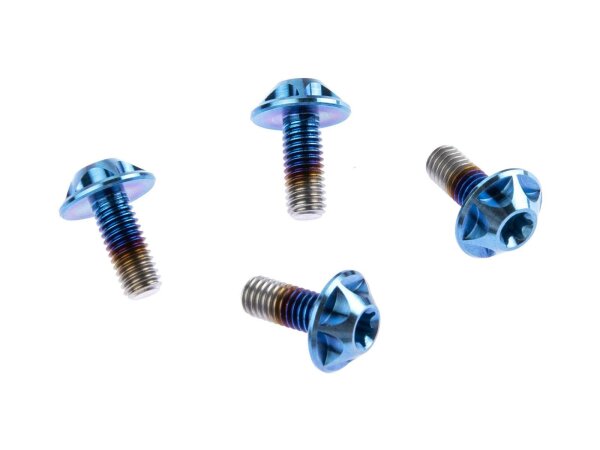 SILCA Schraube 6Al/4V Titanium, 4er Pack aqua ano