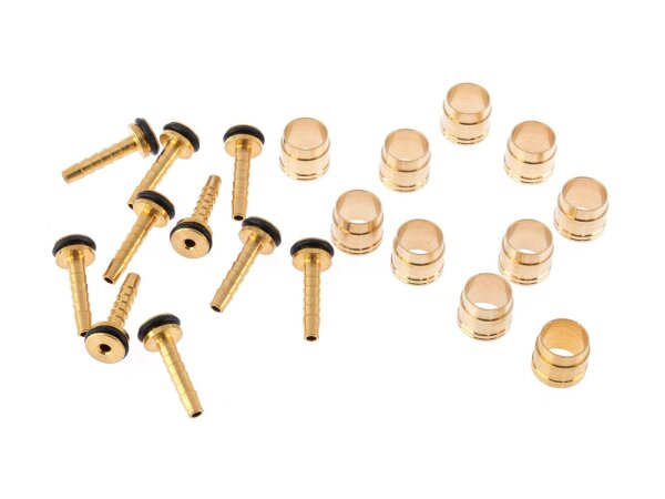 TEKTRO Bremsleitungs-Kit Passend für all Ø 5,5 mm, 10 x Klemmring (Olive) / 10x Leitungsnippel (Pin), für Auriga Twin+ und Auriga+