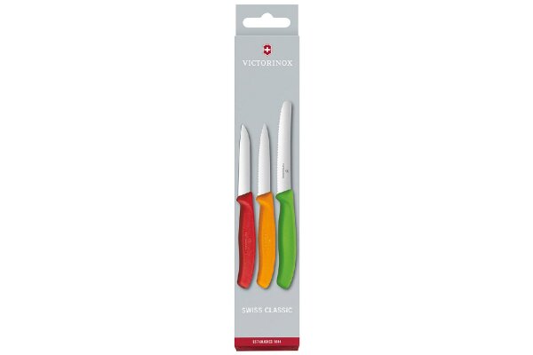 Swiss Classic, Gemüsemesser Set, 3tlg, rot, orange, grün