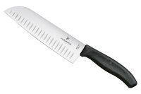 Swiss Classic, Santokumesser, 17cm, gerade,Kullen,schwarz,B