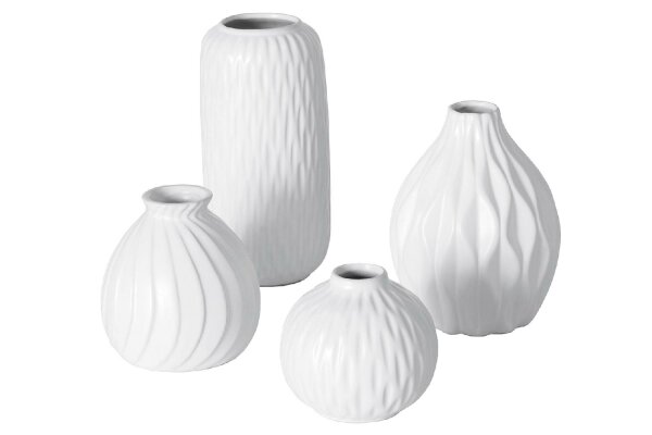 BOLTZE Vase Zalina H 9 bis 20cm weiß 4teilig