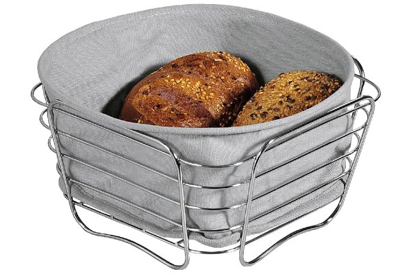 KESPER Brot- und Obstkorb Metall/Textil 21x21x11cm grau