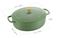 BALLARINI Cocotte Bellamonte Gusseisen oval 4,5l 29cm grün