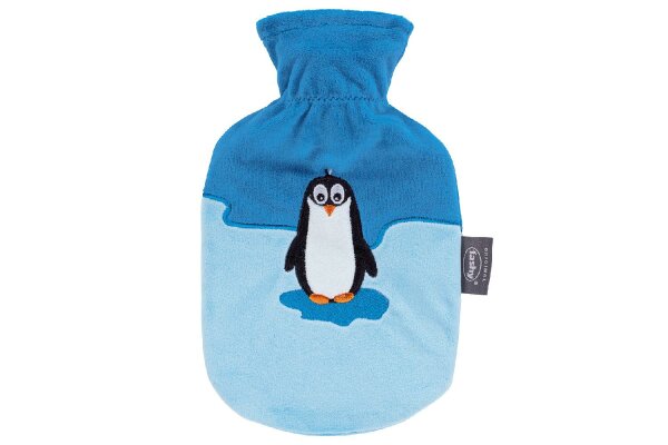 FASHY Wärmflasche Pinguin Pino Flauschbezug Stickerei 0,8l