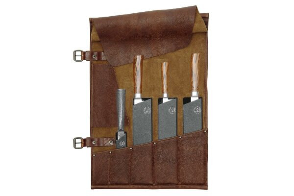 WITLOFT Leder-Messerrolle 5-Pocket dunkelbraun