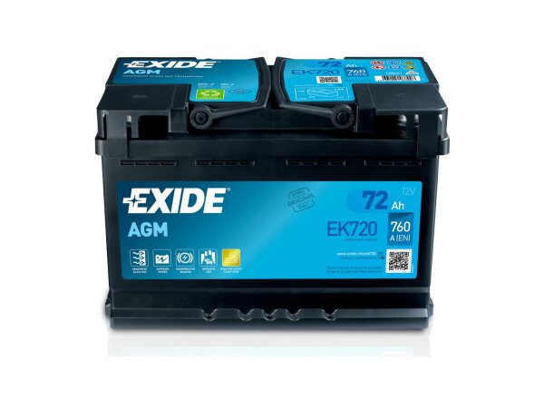 EXIDE Starterbatterie "Start-Stop AGM" F "EK720"