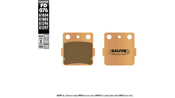 GALFER Bremsbelag "FD076" Satz G1396, Sinterm