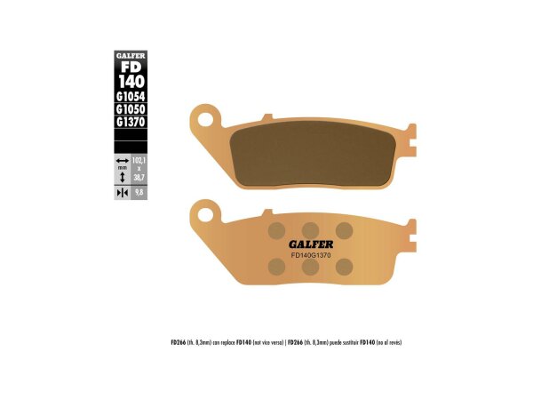 GALFER Bremsbelag "FD140" Satz G1370, Sintermetall Straße