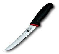 Dual Grip, Ausbeinmesser, 15cm, gerade, gebogen, schwarz/rot