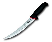 Dual Grip, Schlachtmesser, 20cm,gerade,Kullen,schmal,schwarz/rot