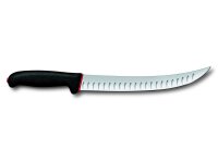 Dual Grip, Schlachtmesser, 25cm,gerade,Kullen,schmal,schwarz/rot