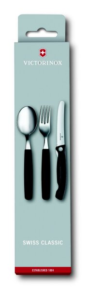 Swiss Classic Besteck-Set, 3-teilig, schwarz