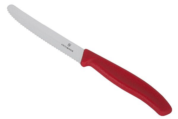 Swiss Classic, Tomaten und Tafelmesser, 11cm, Wellen, rot