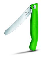 Swiss Classic, Picknick Messer, 11cm, Wellen, grün, B