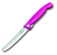 Swiss Classic, Picknick Messer, 11cm, Wellen, pink, B