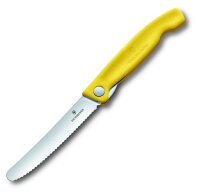 Swiss Classic, Picknick Messer, 11cm, Wellen, gelb, B