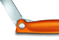 Swiss Classic, Picknick Messer, 11cm, Wellen, orange, B