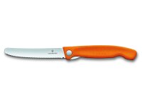 Swiss Classic, Picknick Messer, 11cm, Wellen, orange, B