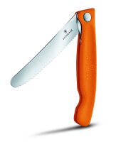 Swiss Classic, Picknick Messer, 11cm, Wellen, orange, B