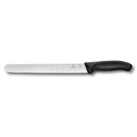 Swiss Classic, Schinkenmesser, 25cm,gerade,Kullen,schwarz,G