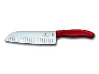 Swiss Classic Santokumesser Kullenschliff, 17 cm, rot, Geschenkv.