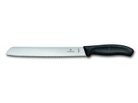 Swiss Classic, Brotmesser, 21cm, Wellen, schwarz, G