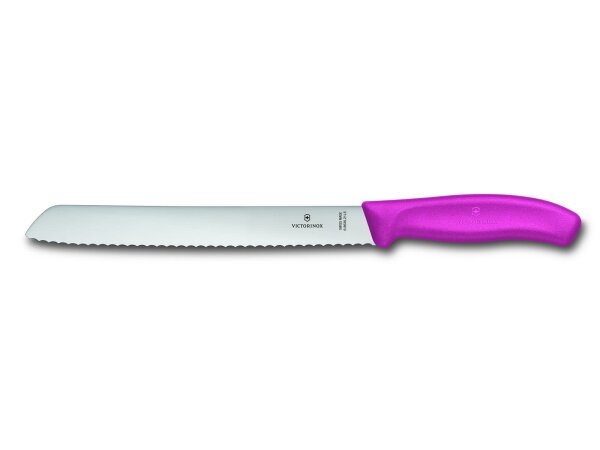 SwissClassic, Brotmesser, Wellenschliff, 21 cm, pink, Blister