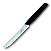 Swiss Modern, Tomaten und Tafelmesser, 11cm, Wellen, schwarz