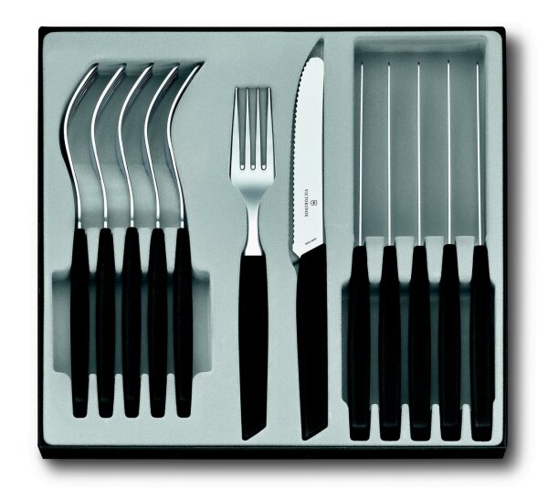 Swiss Modern Besteck-Set (Tomatenmesser), 12-teilig, schwarz