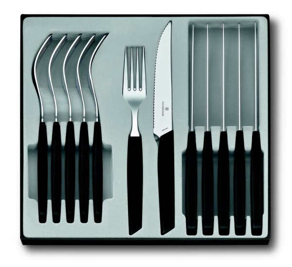 Swiss Modern Besteck-Set (Steakmesser), 12-teilig, schwarz