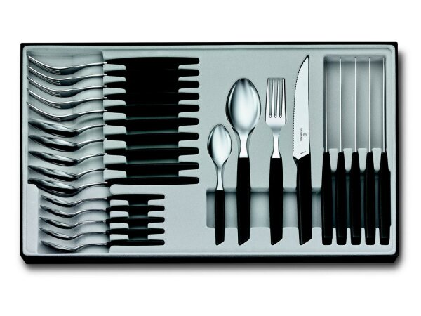 Swiss Modern Besteck-Set (Steakmesser), 24-teilig, schwarz