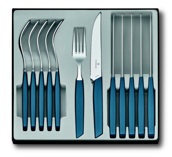 Swiss Modern Besteck-Set (Steakmesser), 12-teilig, cornflower