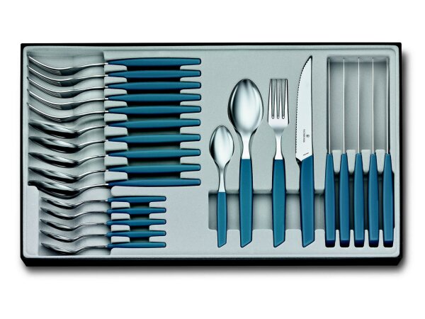 Swiss Modern Besteck-Set (Steakmesser), 24-teilig, cornflower