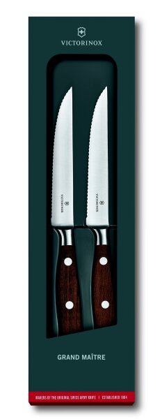 Grand Maître, Steakmesser Set, 2tlg, 12cm, Wellen, mod. Ahorn, G