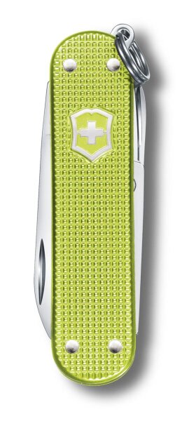 Schweizer Taschenmesser Klein 7 Funktionen Classic SD Alox, 58 mm, Lime Twist